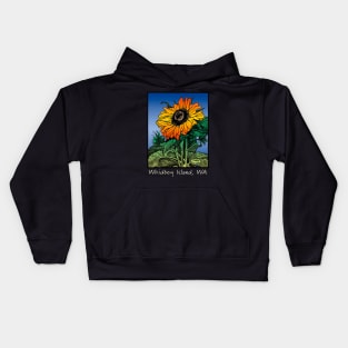 Whidbey Island Washington Sunflower Garden Art Kids Hoodie